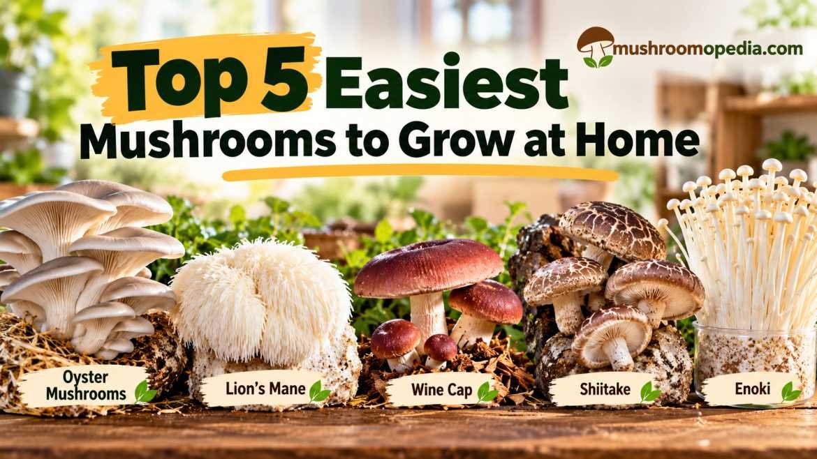 easiest mushrooms to grow at home